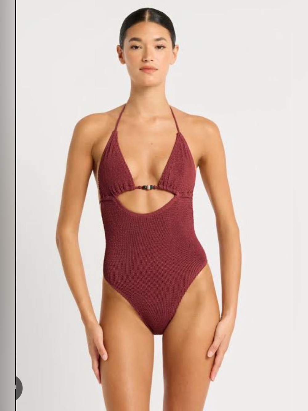 New Bond-eye Beaded Fowler One Piece Swimsuit NWT Ribbed